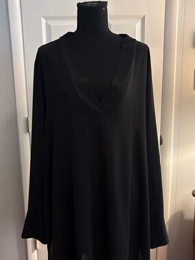 Eloquii Black Blouse with Subtle Gather